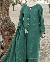 Junaid Jamshed Emerald Textured Suit- Pakistani Winter Clothing