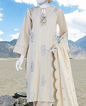 Junaid Jamshed Ivory Karandi Suit- Pakistani Winter Clothing