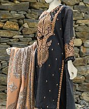 Junaid Jamshed Black Net Suit- Pakistani Chiffon Dress