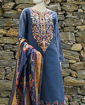 Junaid Jamshed Blue Net Suit- Pakistani Chiffon Dress