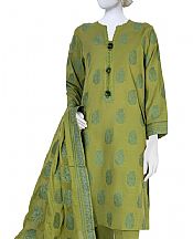 Junaid Jamshed Olive Green Jacquard Suit- Pakistani Winter Dress