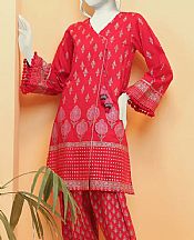 Alizarin Crimson Lawn Suit (2 Pcs)- Pakistani Lawn Dress