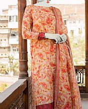 Peach Lawn Suit- Pakistani Designer Lawn Dress