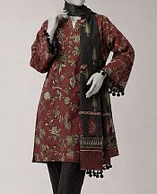 Wine Lawn Suit (2 Pcs)