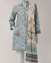 Turquoise Lawn Suit (2 Pcs)