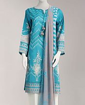 Junaid Jamshed Turquoise Lawn Suit (2 Pcs)- Pakistani Lawn Dress