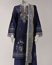 Junaid Jamshed Navy Blue Lawn Suit (2 Pcs)- Pakistani Designer Lawn Suits