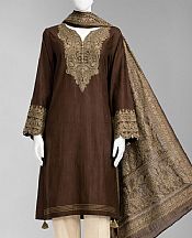 Junaid Jamshed Brown Jacquard Suit (2 Pcs)- Pakistani Lawn Dress