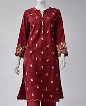 Wine Red Lawn Suit (2 Pcs)