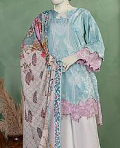 Summer Green Lawn Suit (2 pcs)