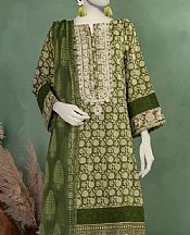 Junaid Jamshed Olive Green Lawn Suit- Pakistani Designer Lawn Suits