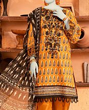 Junaid Jamshed Orange Lawn Suit- Pakistani Lawn Dress