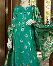 Junaid Jamshed Sea Green Jacquard Suit- Pakistani Designer Lawn Suits