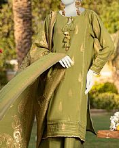 Olive Green Jacquard Suit