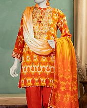 Orange Lawn Suit
