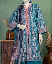 Junaid Jamshed Blue Lawn Suit- Pakistani Designer Lawn Suits