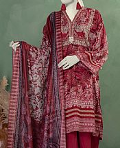 Junaid Jamshed Wine Red Lawn Suit- Pakistani Lawn Dress