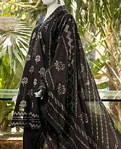 Junaid Jamshed Black Lawn Suit- Pakistani Lawn Dress