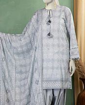 Junaid Jamshed Grey Lawn Suit- Pakistani Designer Lawn Suits