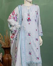 Junaid Jamshed Light Blue/Off White Lawn Suit- Pakistani Lawn Dress