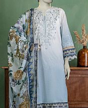 Junaid Jamshed Carolina Blue Lawn Suit- Pakistani Designer Lawn Suits