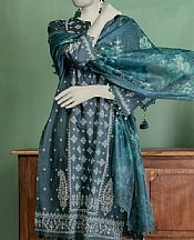Junaid Jamshed Slate Grey Lawn Suit- Pakistani Designer Lawn Suits