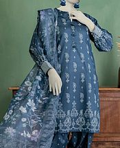 Junaid Jamshed Dull Blue Lawn Suit- Pakistani Lawn Dress