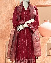 Junaid Jamshed Maroon Lawn Suit- Pakistani Designer Lawn Suits