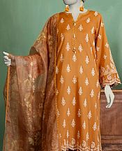 Junaid Jamshed Dull Orange Lawn Suit- Pakistani Designer Lawn Suits