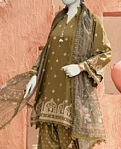 Junaid Jamshed Dark Beige Lawn Suit- Pakistani Lawn Dress