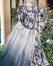 Junaid Jamshed Black/Off White Lawn Suit- Pakistani Lawn Dress
