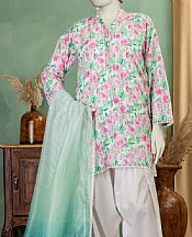 Junaid Jamshed Pink/Green Lawn Suit- Pakistani Designer Lawn Suits