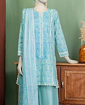Junaid Jamshed Pale Aqua Lawn Suit- Pakistani Lawn Dress