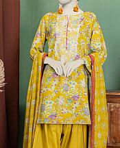Junaid Jamshed Mustard Lawn Suit- Pakistani Lawn Dress