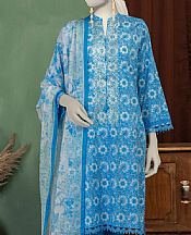 Junaid Jamshed Blue Lawn Suit- Pakistani Lawn Dress
