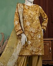 Junaid Jamshed Sand Brown Lawn Suit- Pakistani Designer Lawn Suits