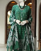 Junaid Jamshed Green Jacquard Suit