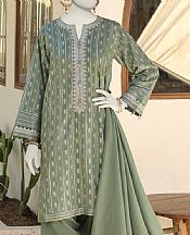 Junaid Jamshed Green Jacquard Suit- Pakistani Lawn Dress