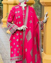 Junaid Jamshed Hot Pink Jacquard Suit