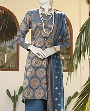 Junaid Jamshed Blue Bayoux Jacquard Suit- Pakistani Designer Lawn Suits