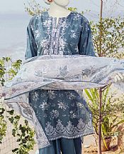 Junaid Jamshed Blue Bayoux Lawn Suit- Pakistani Lawn Dress