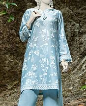 Junaid Jamshed Sky Blue Lawn Suit (2 Pcs)- Pakistani Designer Lawn Suits