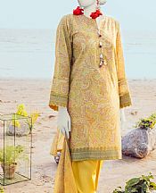 Junaid Jamshed Old Gold Lawn Suit- Pakistani Designer Lawn Suits