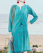 Junaid Jamshed Turquoise Lawn Suit- Pakistani Lawn Dress