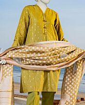 Junaid Jamshed Old Gold Lawn Suit (2 Pcs)- Pakistani Designer Lawn Suits