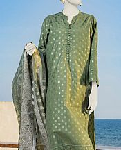 Junaid Jamshed Green Grey Lawn Suit (2 Pcs)- Pakistani Designer Lawn Suits