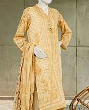 Junaid Jamshed Sand Gold Lawn Suit (2 Pcs)- Pakistani Lawn Dress