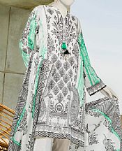 Junaid Jamshed Black/White Lawn Suit (2 Pcs)- Pakistani Designer Lawn Suits