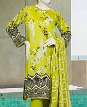 Junaid Jamshed Lime Green Lawn Suit (2 Pcs)- Pakistani Designer Lawn Suits