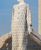 Junaid Jamshed Off White Lawn Suit- Pakistani Lawn Dress